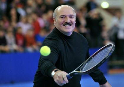 Getty Images. Возняцки, Азаренко и Александр Лукошенко